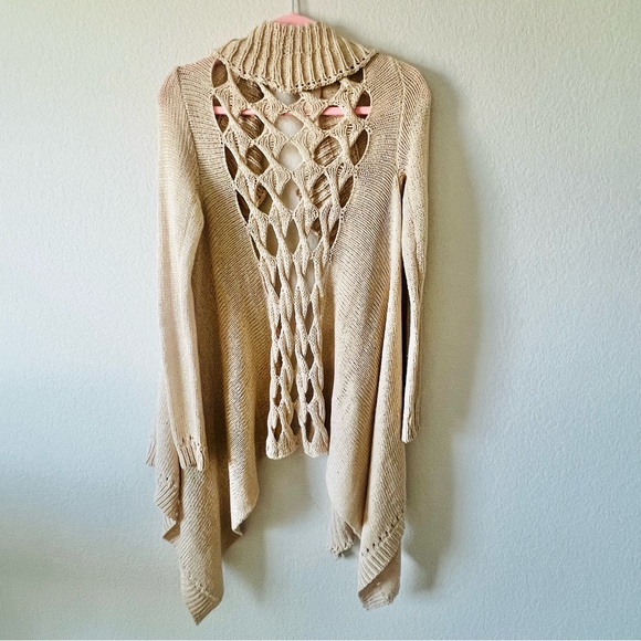 Double Zero Cut Out Cream Knit Cardigan - Picture 5 of 7
